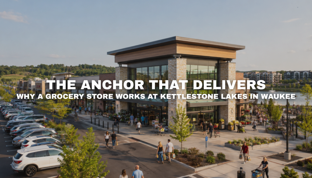 Grocery anchor Waukee Iowa at Kettlestone Lakes