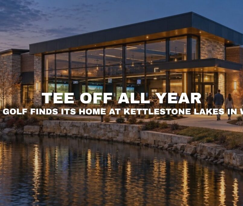 Indoor golf and entertainment venue at Kettlestone Lakes in Waukee, Iowa